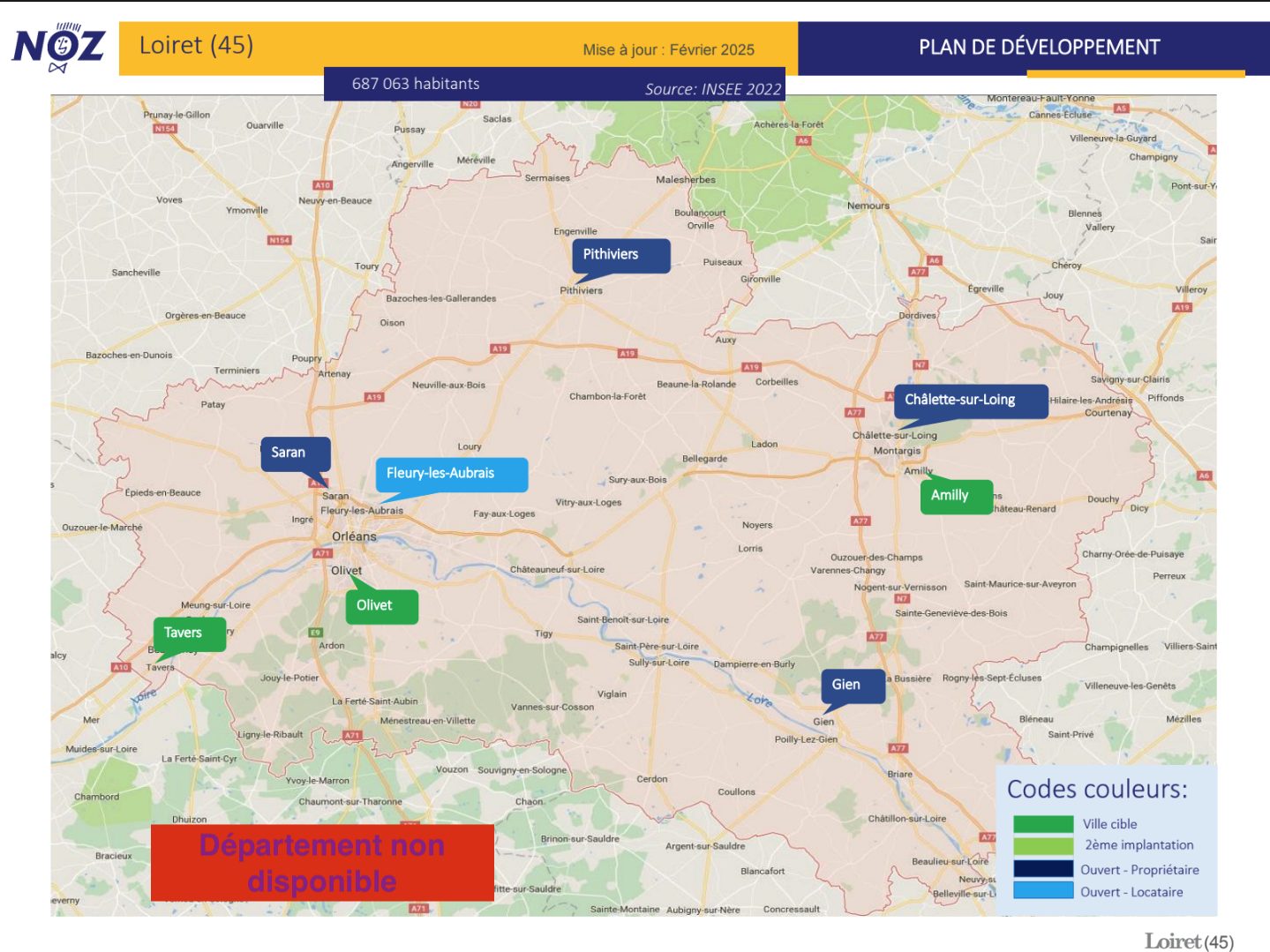 Enseigne NOZ — plan de développement France